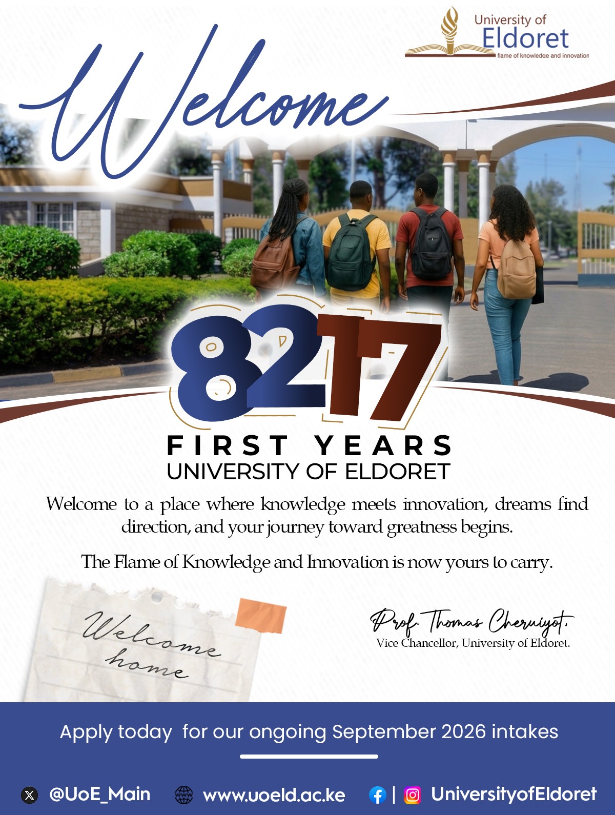 Welcome message