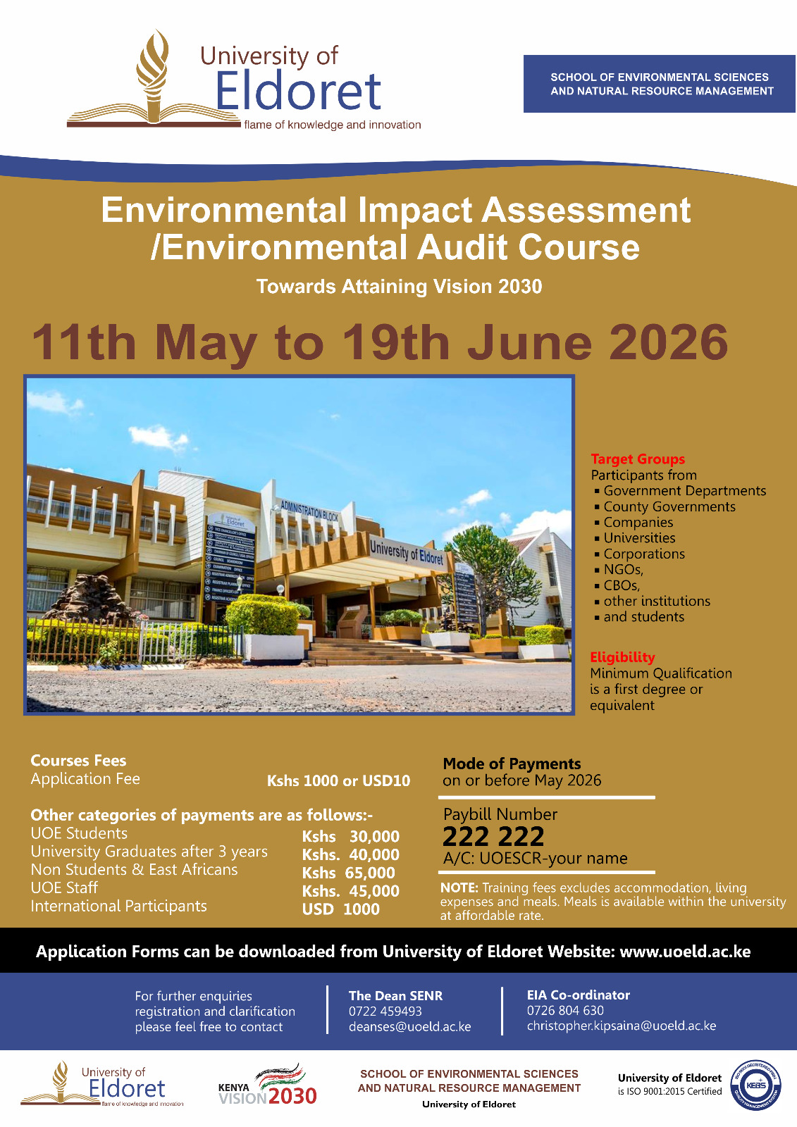 Environmental Audit Course Announcement