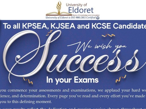 KPSEA, KJSEA and KCSE, We wish you Success in your Exams