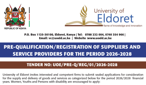 Pre-Qualification/Registration of Suppliers And Service Providers for The Period 2026-2028
